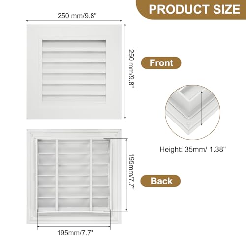 Grille de retour en aluminium PATIKIL 20x20 cm pour faux plafond et mur blanc