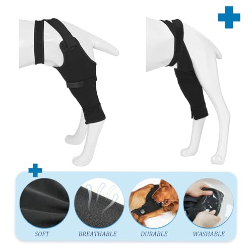 Image of Dog Sleeve for Rear Legs to Stop Licking, Upgraded Surgical Recovery Sleeve for Hind Back Leg Wound,TPLO, ACL Surgery, Light Comfortable Cone Alternative(XL,Right)
