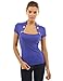 PattyBoutik Women's Bolero Style Embellished with Buttons Blouse (Blue M)