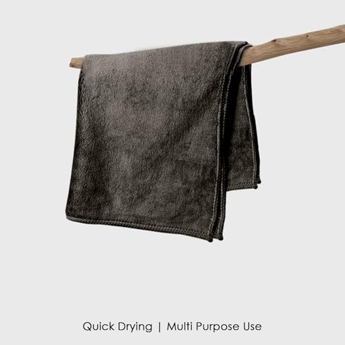 Image of HOUSSE Microfiber Face Towels | Ultra Absorbent, Odour-Free, Quick Dry 550 GSM Face Towel for Home, Gym, Travel, Running and Personal Use | 30x30 cm | Set of 4 in One Colour (Cocco Brown, Pack of 4)
