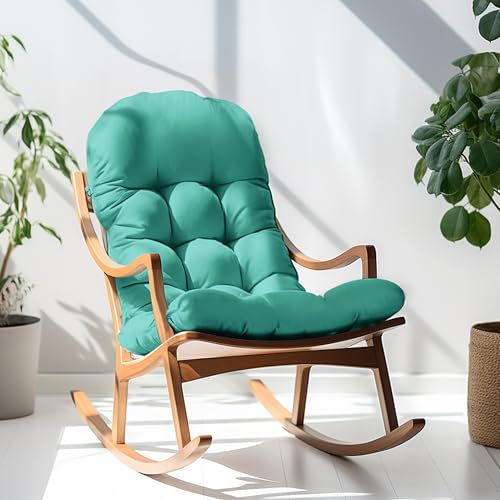 Image of Adirondack Chair Cushion, Rocking Chair Cushion 44x19.4x4 inch, High Back Patio Cushions of Upper and Lower with Ties, Sunscreen and Fade-Resistant (Lake Blue, 1)