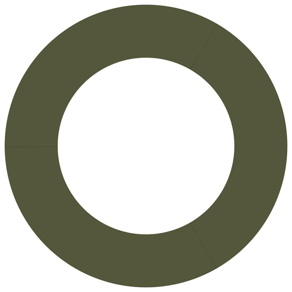 Lot de 5 anneaux de protection pour arbre ovales en acier - 50 cm - Vert olive - Diamètre : 50/80 cm - Protection des racines moderne pour troncs d'arbre - Montage facile avec tournevis