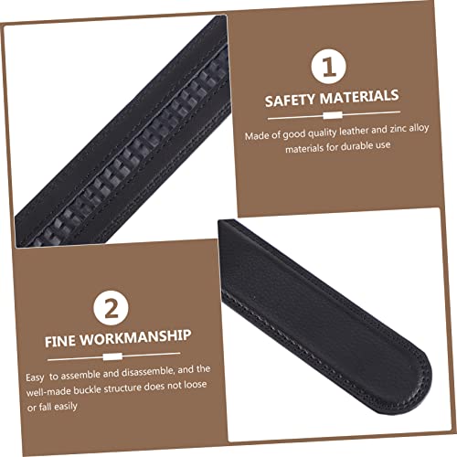 PartyKindom 1pc Men Automatic Buckle Leather Belt Stylish Business Waist Strap for Men Easy to Use Versatile Design for Daily Wear Husband Dad Boyfriend3