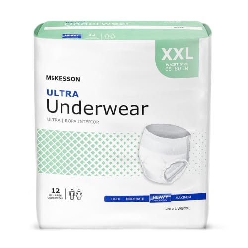 Image of McKesson Ultra Adult Incontinence Underwear, Heavy Absorbency, 80 in, 12 ct