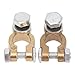 Chiffonade 2Pcs Battery Terminal Clamps Brass Positive Negative Terminals Secure Professional Alloy Top Post Connectors Fit Universal Marine Car