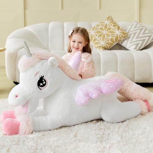 Ikasa 6636799 Giant Unicorn Stuffed Animal Plush Toy,Big Large Jumbo Soft Toys,43 Inch Cute Huge Size Fluffy Plushy Fat Plushie,Gifts thumb #2