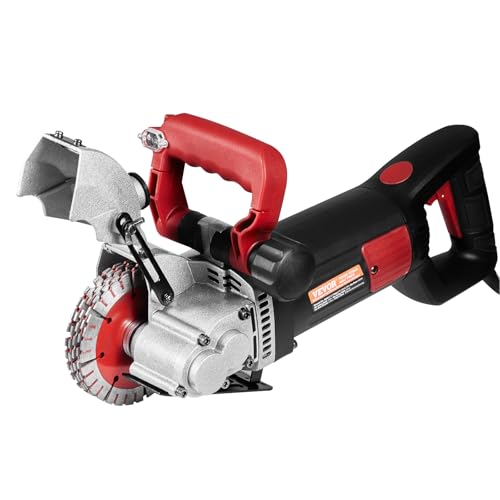 VEVOR Wall Chaser, 4800W Slotting Machine with Laser Guide 6500rpm, Max Groove Depth and Width 1.6" x 1.65", Concrete Grooving Cutting Machine with 5 x 5" Saw Blades and Dust Control Accessories by VEVOR - Image 9
