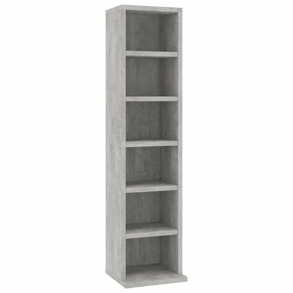 vidaXL CD Cabinet CD Shelf CD Cabinet Storage Cabinet Office Living Room Home Grey Concrete 21 x 20 x 88 cm Engineered Wood