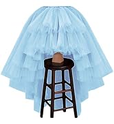 WDPL Women's Ice Blue Tulle Maxi Skirt - 4 Layers, 43 Inch Length, For Weddings, Prom, Special Occasions, Size 2X - View #2