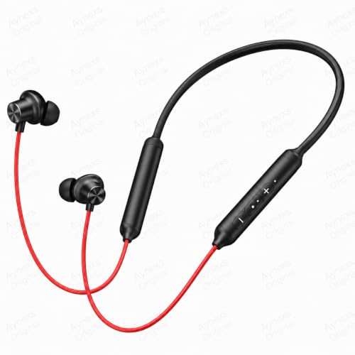 Image of for OnePlus Z2 ANC Neckband Earphone Bluetooth with Extra Bass Active Noise Reduction Fast Charging Magnetic Control (Red) (Neckband Z2)