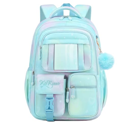 Image of MATMO Backpacks for Girls, School Backpack Kids Student Bookbag Travel Daypack (Blue)