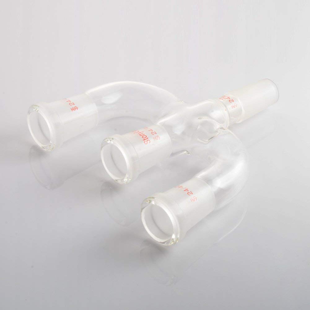 stonylab Adaptateur de Distillation Claisen à 4 Voies avec Joints 24/40 et Adaptateur de Raccordement pour Alimentation de Laboratoire