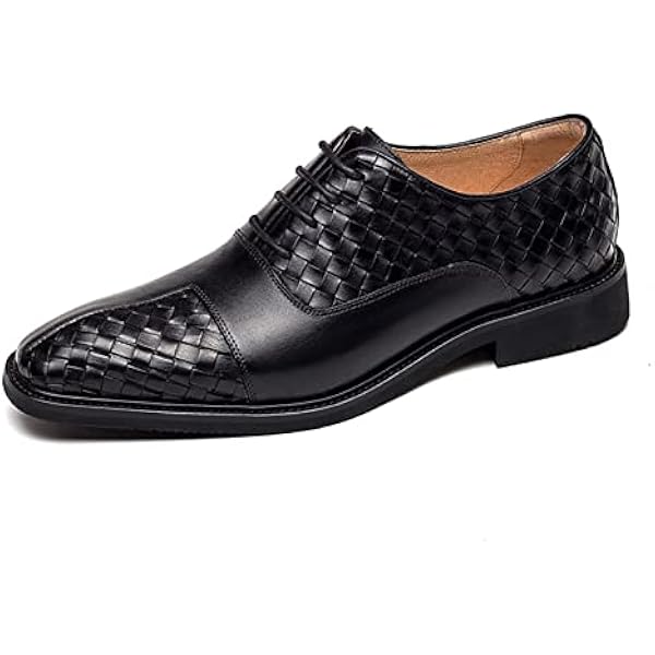 Ubierz buty z Oxford dla mężczyzn koronkowane patchwork kwadratowy stóp gumowy Sole Anti-Slip Low Top Prom