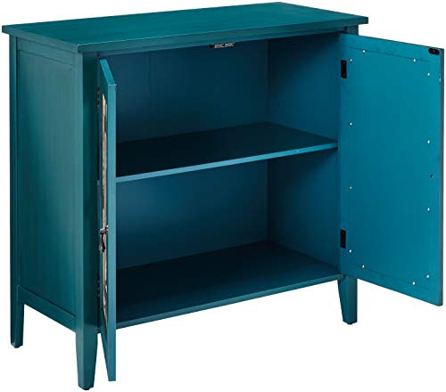 Kings Brand Antique Blue Buffet Server Cabinet / Console Table, Mirrored Doors #TOP2