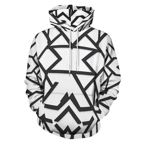 Sweat à capuche géométrie linéaire 3D au style minimaliste moderne avec cordon