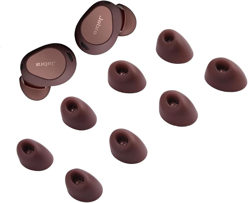 Almohadillas de repuesto para auriculares inalámbricos Jabra Elite 10 True, 4 pares (XS/S/M/L) (marrón)