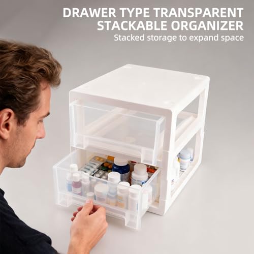 Plastique solide et durable pour tiroirs de rangement transparents empilables - 6