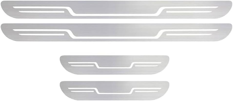 4pcs Stainless Steel Door Sill Protector Strips for Range Rover Evoque I L538 2015-2018, Stainless Steel Welcome Pedal Kick Plates Scuff Guard Accessory,B/Silver