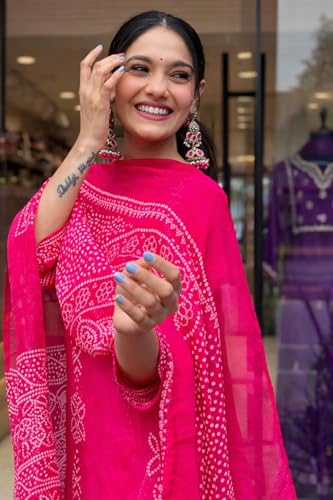 Image of MITZO Kurta Sets for Woman || Kurta Sets for Women Cotton || Women Kurta Sets with Dupatta Cotton || Kurti Pant Set with Dupatta