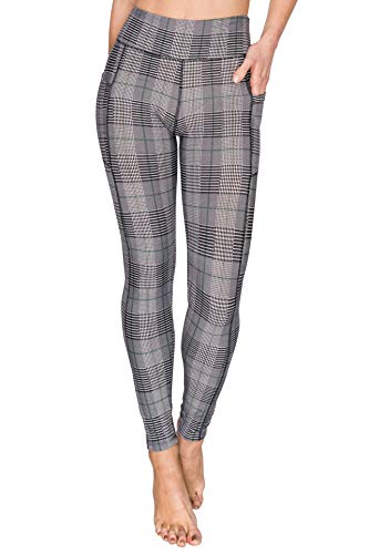 Always Women's Checkered Plaid Yoga Pants With Pockets - High Waist Premium Soft Tummy Control Workout Stretch Leggings M #TOP15