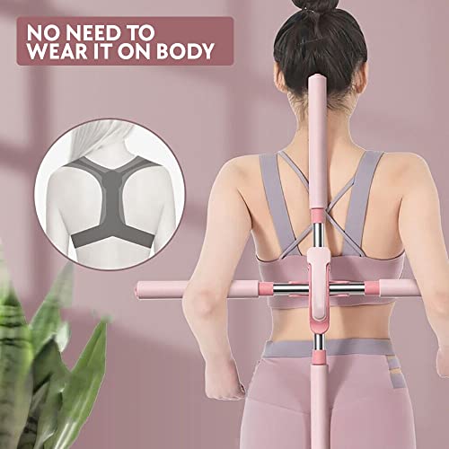 Dream Bright Back Posture Corrector Stick - Premium Quality Yoga Stick Hunchback Corrector - Yoga Club Posture Stick - Best Yoga Sticks - Back Straightener Posture Corrector For Women/Girl - Pink #TOP4