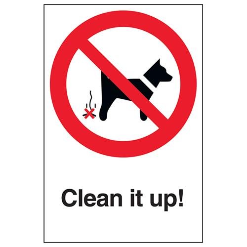 VSafety Clean It Up! Prohibition Sign – Portrait – 200mm x 300mm – 1mm ...