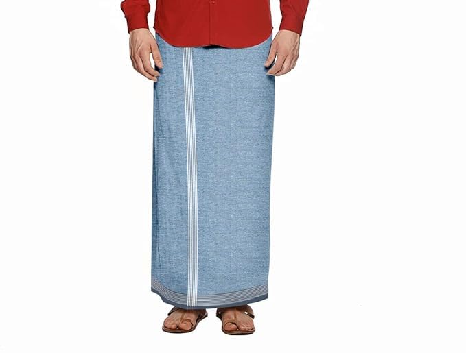 Image of Men's Cotton Lungi | Traditional Indian Wear | Soft & Breathable Checked Lungis for Daily Comfort, Home Wear & Casual Use | Free Size Wrap