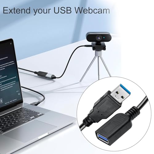 Image of ikis 30cm USB 3.0 Extension Cable Extender SuperSpeed 5 Gbps USB 3.0 Type A Male to USB A Female Extension Cord for Printer, Mouse, Pen Drive 30cm