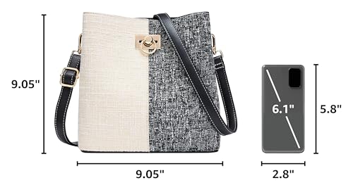 Image of KALIDI Crossbody Purses for Women Vegan Leather Bucket Bag Fashion Ladies Crossbody Handbag Shoulder Purse with Multi Pockets