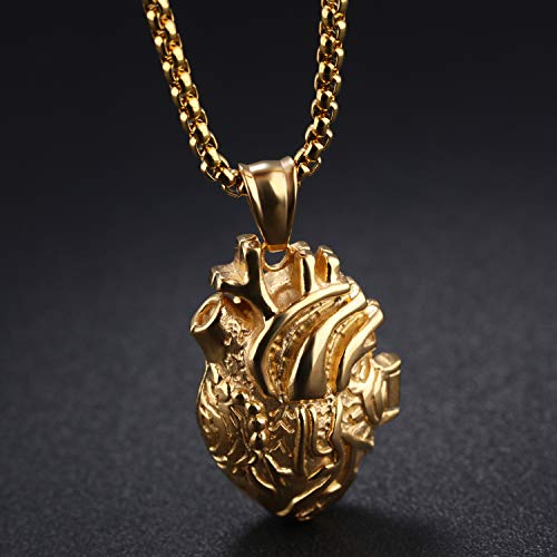 Cupimatch Collana Uomo Pendente Ciondolo Cuore