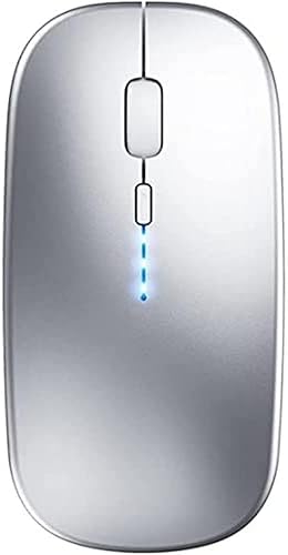 ZISONIX Souris Bluetooth pour Ordinateur Portable, Souris sans Fil Rechargeable, silencieuse, légère, Compatible avec iPad, MacBook Air/Pro, Chromebook, Ordinateur, Argent