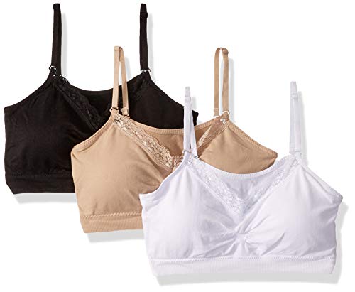 Coobie Women's Strappy V-Neck w/ Lace 3-Pack Neutrals Black/White/Light Nude Bra One Size