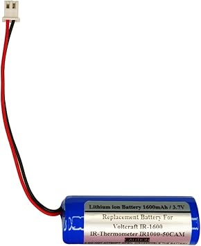 1600mAh 3.7V Replacement Battery for Voltcraft IR-1600, IR-Thermometer IR1000-50CAM Thermal Camera, Voltcraft 162185768