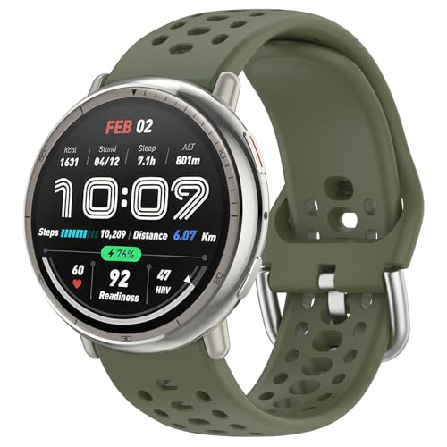 Correa de reloj de silicona de 20 mm para Amazfit Active/Active 2/Amazfit GTS/GTS 2/2e/GTS 3/GTS 4/GTS 4 Mini/GTR Mini/Amazfit Bip/Bip U/Bip U Pro/Bip 3/Bip 3 Pro/Bip 3 Pro/Pop Pro, correa de repuesto