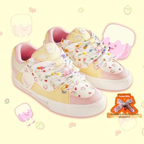 Women's Sneakers Ice Cream Color - Cute Pastel Casual Shoes with Comfortable Cushion for Teens Girls Everyday Outfits2
