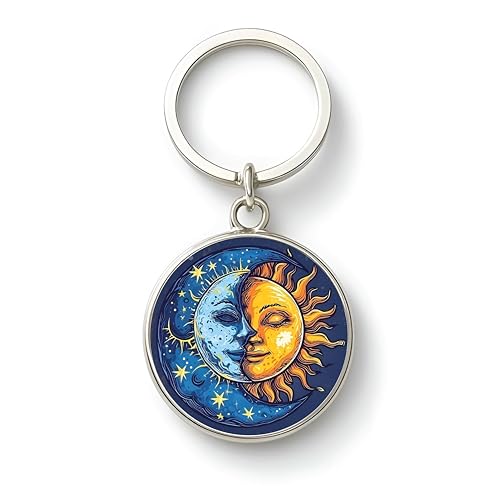 Image of MG | Protective Evil Eye /Spiritual Symbols /Om /Motivational Keychains | Double-Sided Metal Key Ring | Good Luck and devine Charm for Car, Bike, Home & Office