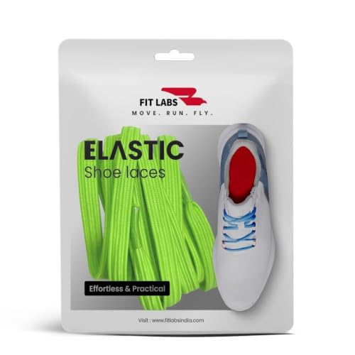 Image of No Tie Shoelaces for Kids and Adult - Elastic Flat Shoelaces for Sneakers, Boots, Board Shoes, Casual Shoes - One Size Fits All - Pack of 1 Pair (Green)