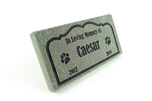 Graphicrocks Sandblast Engraved Grey Pet Memorial Stone Headstone Grave Marker For Pet Loss Dog Cat 6 Inch X 12 Inch Personalized With Pet Name And Years #TOP1