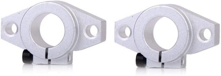 3DINNOVATIONS SHF20 20mm Flange Mount Aluminum Linear Rail Rod Shaft Guide Support Bearing - Set of 2 pcs