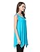 JollieLovin Womens Plus Size Loose-fit Sleeveless T-Shirt Tank Tunic Top(3X, Lake Blue)