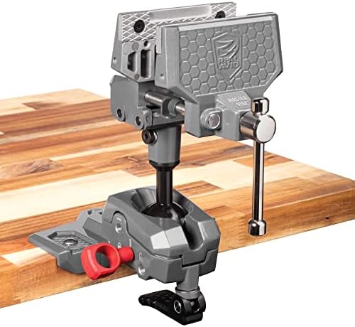 Real Avid Precision Bench Vise with Clamping Vise Jaws & Swiveling Vise Body |Multi-Use Handsfree Workbench Vice for Scope Mounting, Woodworking, Sharpening, Compound Bows & More