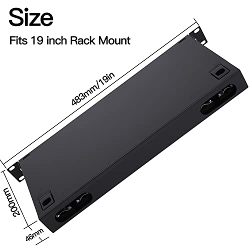 19" Rack Mount Enclosure Fiber Optic Box Fits Racks Cabinet 1U LGX Loaded Patch Panel - Include 2Pcs Splice Trays Maximum Capacity 48 Fibers by GESD - Image 5