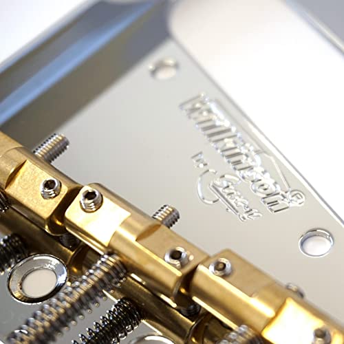 Wilkinson WTB Ponte Telecaster Guitarra Vintage com 3 Carrinhos em Latão para Estilo Tele, Cromado