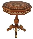 Height : 75 cm Casa padrino baroque Side Table Mahogany Inlaid H75 x 65 cm – Louis XVI Antique Style Table – Furniture