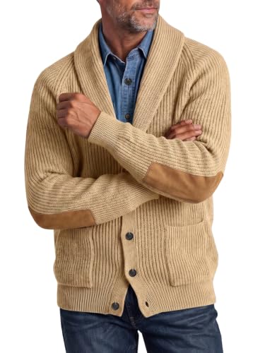 Runcati Mens Cardigan Sweater Shawl Collar Button Down Casual Knit Sweaters