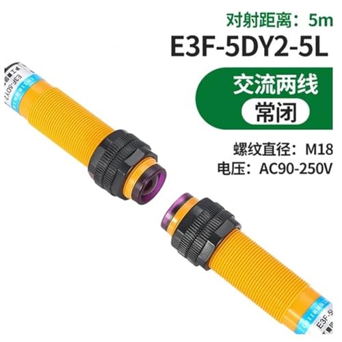Sensor fotoeléctrico E3F-5DN1 AC NC interruptor óptico industrial de proximidad infrarrojo M18 3