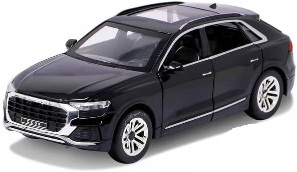 1:32 Scale Exclusive Alloy Metal Pull Back Die-cast Car Model with Sound Light Mini Auto Toy for Kids Metal Model Toy Car with Sound and Light?(1:32 Audi Q8-Black)