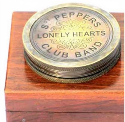 Brújula de latón vintage con caja de madera, brújula náutica antigua para navegación, colección, viajes y decoración del hogar