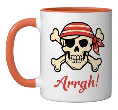 Cartoons Pirate Skull Arrgh! Retro Pop Art Cartoon Skull Ceramic