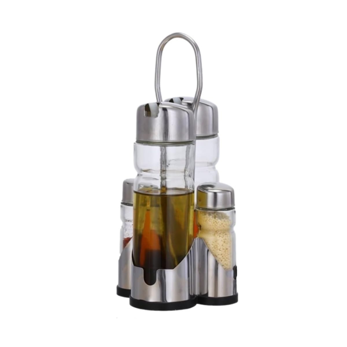 GFJHdfhE Cruet Set - Cooking Tools Oil And Vinegar Dispenser Kit With Stainless Steel Bracket Transparent Glass Bottle Housewares